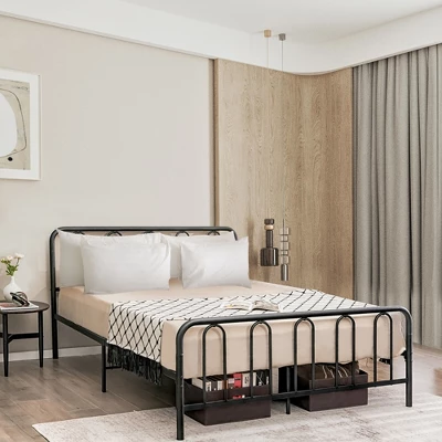 Costway Stylish Queen Size Metal Bed Frame Platform Bed Base W/ Headboard & Footboard 5 Costway Stylish Queen Size Metal Bed Frame Platform Bed Base W/ Headboard & Footboard - Image 3