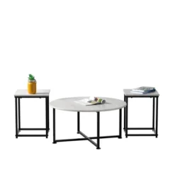 Costway Coffee Table Set Of 3 Modern Faux Metal Frame For Living Room Apartment -Costway GUEST 6218de53 b734 45ea 80ee 58945a23c751