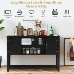 Costway Barn Door TV Stand Console Sideboard Buffet For TVs Up To 60'' W/Storage Cabinets -Costway GUEST 623f2feb ceed 4138 97f8 63c8f44821cd