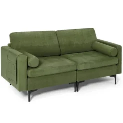 Costway Modern Loveseat 2-Seat Sofa Couch W/ 2 Bolsters & Side Storage Pocket Army Green 19 Costway Modern Loveseat 2-Seat Sofa Couch W/ 2 Bolsters & Side Storage Pocket Army Green -Costway GUEST 62560156 3115 4bbc be03 ec831c6b1ba6