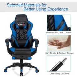 Costway Office Computer Desk Chair Gaming Chair Adjustable Swivel W/Footrest -Costway GUEST 62e32d6d 555d 4baa b3f2 4e9cf278f85b