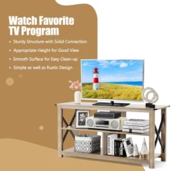 Costway Modern TV Stand For TV's Up To 55" W/ 3-Tier Open Shelves -Costway GUEST 62e5b822 f8a1 45d5 99c6 9f96881df60a