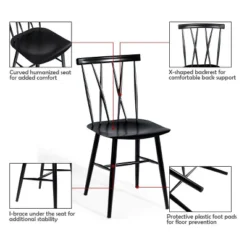 Costway Set Of 2 Dining Side Chairs Chairs Armless Cross Back Kitchen Bistro Caf -Costway GUEST 634f89bc 188a 4cd9 adcb 9908208b92d0