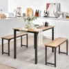 Costway Modern 3 PCS Dining Table Bench Set W/ Metal Frame & Wooden Tabletop 2 Costway Modern 3 PCS Dining Table Bench Set W/ Metal Frame & Wooden Tabletop -Costway GUEST 637c5569 0e15 4b0b a6c2 d63c37e9b711
