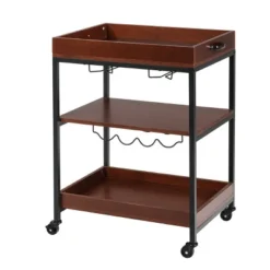 Costway 3 Tier Trolley Cart Kitchen Island Serving Bar Cart W/ Glass Holder & Wine Rack -Costway GUEST 63e25e0e d39d 41a6 b562 50c74a4a23f2