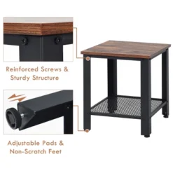 Industrial End Table 2-Tier Side Table W/Storage Shelf Rustic Sofa Table Black 15 Industrial End Table 2-Tier Side Table W/Storage Shelf Rustic Sofa Table Black -Costway GUEST 6407905b f85c 4913 bfc9 87ce4918cc52