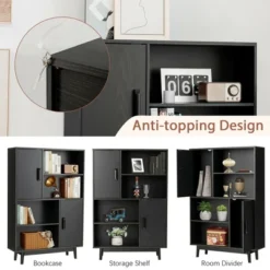 Costway Sideboard Storage Cabinet Bookshelf Cupboard W/Door Shelf Black / White / Espresso -Costway GUEST 6410422f 68f3 4adc b0a1 23d72ebf7951