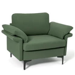 Costway Modern Fabric Accent Armchair Upholstered Single Sofa W/ Metal Legs Rust RedGreen -Costway GUEST 64218785 51f1 4732 b3fc 77cf61fda1d1