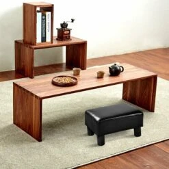 Costway Small Ottoman Footrest PU Leather Footstool Rectangular Seat Stool Black -Costway GUEST 645236d6 75b0 4383 b4d9 d06211072773