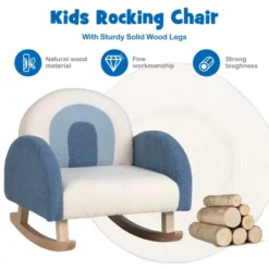 Costway Kids Rocking Chair Children Armchair Velvet Upholstered Sofa W/ Solid Wood Legs -Costway GUEST 64523a3b 300a 4897 815c d9bcc11a5d2f