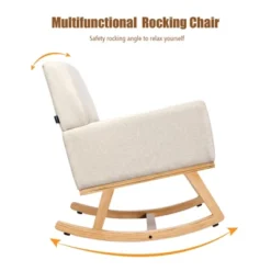 Costway Mid Century Fabric Rocking Chair Upholstered Accent Armchair Lounge Chair Beige/Gray 20 Costway Mid Century Fabric Rocking Chair Upholstered Accent Armchair Lounge Chair Beige/Gray -Costway GUEST 6473a191 b5b1 4cef a1c4 c091a3e0d377