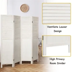 Costway 4 Panel Folding Privacy Room Divider Screen Home Furniture 5.6 Ft Tall White 13 Costway 4 Panel Folding Privacy Room Divider Screen Home Furniture 5.6 Ft Tall White -Costway GUEST 64a4c883 e9d7 463f a8bc 719fd67c4c47
