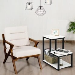 Costway 3-Tier End Table Sofa Side Table Night Stand W/ Shelf For Living Room White -Costway GUEST 64ad1ab2 acc2 44a9 9c67 f9ef87c86024