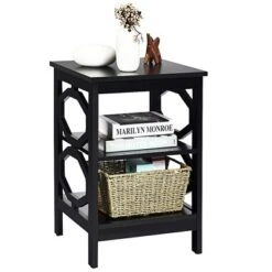 Costway 3-tier Nightstand Sofa Side End Accent Table Storage Display Shelf WhiteBlackEspressoGrey -Costway GUEST 64d94f29 158c 400e a11e eab6edee531d
