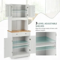 Costway Buffet Hutch Kitchen Storage Cabinet W/ Microwave Stand Storage Shelves -Costway GUEST 656331bb aac5 4115 84ac d77919a98966