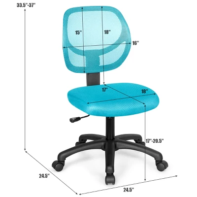 Costway Mesh Office Chair Low-Back Armless Computer Desk Chair Adjustable Height BluePinkPurple 3 Costway Mesh Office Chair Low-Back Armless Computer Desk Chair Adjustable Height BluePinkPurple