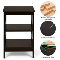 Costway 2 PCS 3-Tier Nightstand End Table X Design Storage Display Shelf Living Room 20 Costway 2 PCS 3-Tier Nightstand End Table X Design Storage Display Shelf Living Room -Costway GUEST 6640f098 2557 4bdf a5ea c1e317fb1610