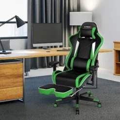 Costway High Back Gaming Chair Adjustable Office Computer Task Chair W/Footrest Green -Costway GUEST 6657fccf 51e1 4df5 8fd7 d904640acfea