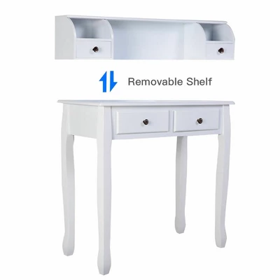 Costway Home Office Computer Desk Writing Desk With 4 Drawer White 8 Costway Home Office Computer Desk Writing Desk With 4 Drawer White - Image 6