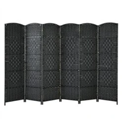 Costway 6-Panel Room Divider 6Ft Weave Fiber Folding Privacy Screen BrownBlack -Costway GUEST 66bcd266 4b38 480b 9af3 d8ea1ecfb2f0