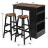 Costway 3 Pieces Bar Table Set Industrial Counter With Storage Black 1 Costway 3 Pieces Bar Table Set Industrial Counter With Storage Black -Costway GUEST 66fbbe1f b599 499e 8077 a7cad1cadee9