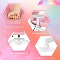 Costway Gaming Chair Racing Style Adjustable Swivel Computer Office Chair Pink -Costway GUEST 676cf3a9 4cb0 4dce b4a1 7a1b8f0ae06e