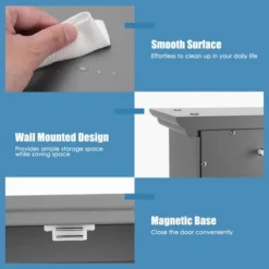 Costway Wall Mount Bathroom Cabinet Storage Organizer Medicine Cabinet With 2-Doors And 1- Shelf Cottage Collection Wall Cabinet -Costway GUEST 67911a43 f2bd 4b52 a602 291c6e28b6cb