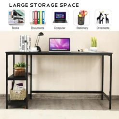 Costway 55'' Computer Desk Office Study Table Workstation Home W/ Adjustable Shelf Black/Coffee/Brown -Costway GUEST 6793e2bc 6727 4584 8c43 beaa3e99b8cc