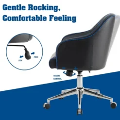 Costway Office Chair Swivel Adjustable Height W/ Massage Lumbar Support Blue -Costway GUEST 67a7f7e2 213b 43f9 8195 cfb6cf0ac21e