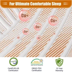 Costway 8‘’/10'' Twin XL Cooper Adjustable Bed Memory Foam Mattress CertiPUR-US Certified -Costway GUEST 67b261e9 d7c6 4158 a347 2d07fd93f37a