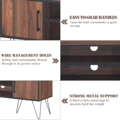 TV Stand Media Center Storage Cabinet & Shelf Hold Up To 60''TV W/ Metal Leg -Costway GUEST 67f13a80 8866 4763 a60c 2bc7dec03d34