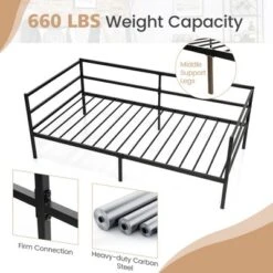 Costway Twin Daybed Sofa Bed Frame Metal Platform With Headboard For Guest - Living Room -Costway GUEST 68051312 6a16 43e9 b058 70bcd309c328