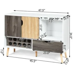 Costway Mid-Century Buffet Sideboard Wooden Storage Cabinet W/ Wine Rack & Glass Holder -Costway GUEST 686efb7c 7c48 4777 9b28 6a6c398f5faa