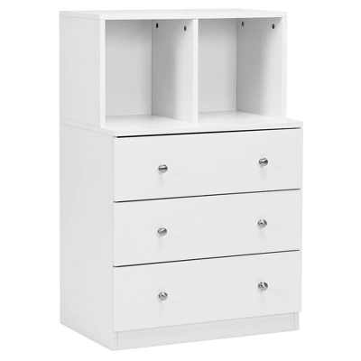 Costway 3 Drawer Dresser W/ Cubbies Storage Chest For Bedroom Living Room White/Black/Grey 12 Costway 3 Drawer Dresser W/ Cubbies Storage Chest For Bedroom Living Room White/Black/Grey - Image 10