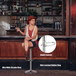 Costway Set Of 2 Swivel Bar Stool PU Leather Adjustable Kitchen Counter Bar Chair Coffee -Costway GUEST 694ade7a c2ac 4a24 b9c0 0761f1ebcdd0