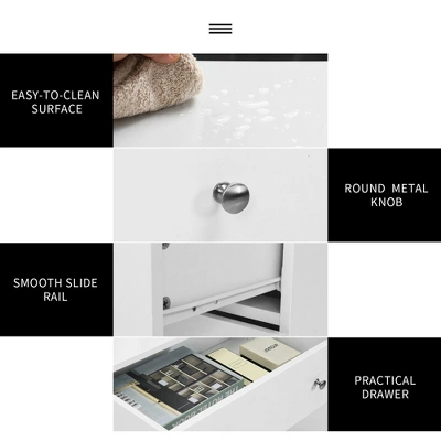 Costway 3 Drawer Dresser W/ Cubbies Storage Chest For Bedroom Living Room White/Black/Grey 11 Costway 3 Drawer Dresser W/ Cubbies Storage Chest For Bedroom Living Room White/Black/Grey - Image 9