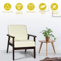 Costway Set Of 2 Fabric Accent Armchair Solid Wood Upholstered Lounge Chair YellowBeigeGrey OrangeBlueGrey -Costway GUEST 69a952be dd15 40ea 951b 465dbf5d170f