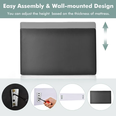 Costway Twin Wall-mounted Headboard Linen Fabric Upholstered Padded Easy Assembly 9 Costway Twin Wall-mounted Headboard Linen Fabric Upholstered Padded Easy Assembly - Image 7
