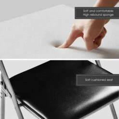 Costway 6 PCS U Shape Folding Chairs Furniture Home Outdoor Picnic Portable Black -Costway GUEST 6a3aae8f 1ad0 4ce1 9c4d 4835635b2385