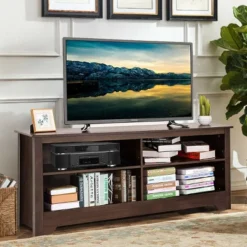 Costway 58'' TV Stand Entertainment Media Center Console Wood Storage Furniture Espresso -Costway GUEST 6a9e4c23 8869 4516 bc2f 2437fbd2ecfe