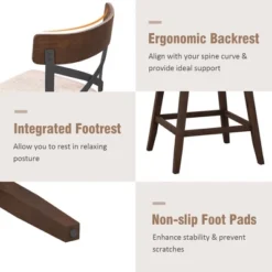 Costway Set Of 4 Wooden Swivel Bar Stools Upholstered Counter Height Dining Chairs 17 Costway Set Of 4 Wooden Swivel Bar Stools Upholstered Counter Height Dining Chairs -Costway GUEST 6abad27e 83a6 4308 9598 904ebf53d540