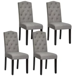 Costway Set Of 4 Tufted Dining Chair Upholstered W/ Nailhead Trim & Rubber Wooden Legs 24 Costway Set Of 4 Tufted Dining Chair Upholstered W/ Nailhead Trim & Rubber Wooden Legs -Costway GUEST 6ae45b71 5687 4722 a0f6 bb949ba8e87e