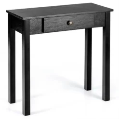 Costway Console Table With Drawer Entryway Hallway Accent Wooden Table Black -Costway GUEST 6b2a1816 a510 428a ad8a 4a4c8b464420