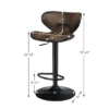 Costway Set Of 4 Adjustable Bar Stools Swivel Bar Chairs Pub Kitchen Retro Brown