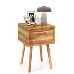 Costway End Table W/Drawers And Storage Wooden Mid-Century Accent Side Table Multipurpose For Bedroom, Living Room Home Furniture Nightstand -Costway GUEST 6b4e74d0 ab64 4551 8a8b 9fa945bc48c3