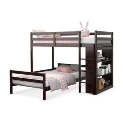 Costway Twin Over Twin Loft Bunk Bed Wood W/Bookcase Guardrail Ladder Kids Bedroom -Costway GUEST 6b931668 4f20 459a 9b25 6cd8d02b3c9a