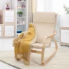 Costway Modern Bentwood Rocking Chair Fabric Upholstered Relax Rocker Lounge Chair GrayBeige -Costway GUEST 6bf375bb 5d7a 43f4 a259 a484dfa2ba3a