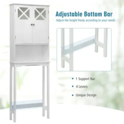 Costway 2-Door Over The Toilet Bathroom Space Saver Storage Cabinet W/ Adjustable Shelf -Costway GUEST 6c03b811 ca6c 4aa8 b2a4 3b2e0e2ccd51
