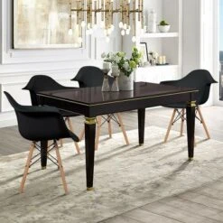 Costway 4PCS Molded Dining Arm Chair Side Chair Home Kitchen W/ Wooden Legs -Costway GUEST 6c2b9f81 e932 4d9e 969a e4ed279622a7