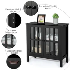 Costway Storage Buffet Cabinet Glass Door Sideboard Console Table Server 21 Costway Storage Buffet Cabinet Glass Door Sideboard Console Table Server -Costway GUEST 6c5f05ac 1f3a 4267 928c 31ecefdbbb4b